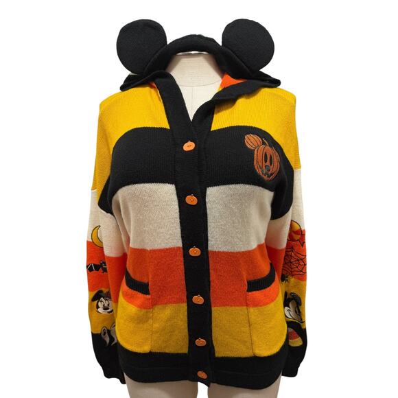 Hot Topic Plus Size 2 Disney Mickey Mouse Halloween Hooded Cardigan w/Ears 2X - Picture 1 of 7